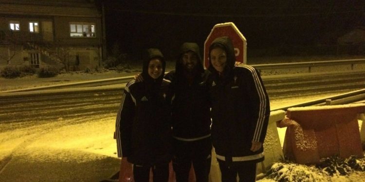 El Celta Zorka, atrapado en la nieve