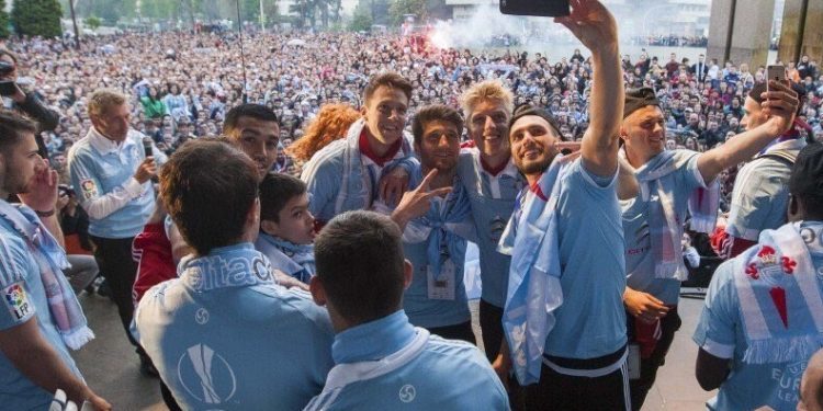 Así vivieron la fiesta europea los jugadores del Celta en las redes sociales