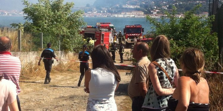 Incendio en un astillero de Camposancos