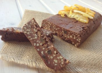 Turrón de chocolate y naranja