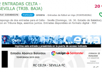 Las deseadas entradas para el Celta-Sevilla ya son objeto de reventa