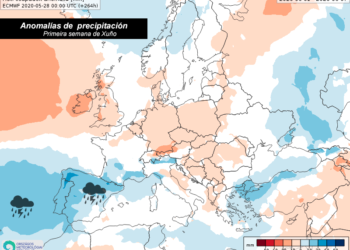 Bajada de temperaturas y tormentas para empezar junio en Galicia
