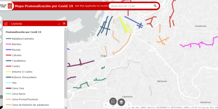 Vigo lanza un mapa con todas las calles que se peatonalizarán los domingos y festivos