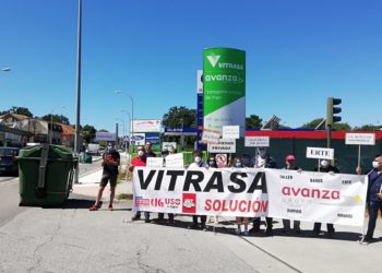 O persoal de Vitrasa reclama compensacións polo ERTE, colocación de baños e máis seguridade
