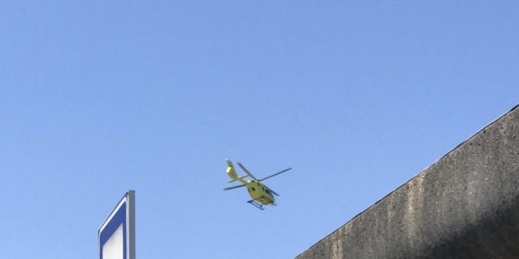 Evacúan al hospital en helicóptero a un ciclista herido en Redondela