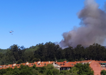 Controlado en Gondomar un incendio forestal próximo a viviendas