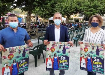 Xabier Díaz, Teresa Novoa, Guadi Galego e a eurovisiva Lucía Pérez, nas festas de Ponteareas