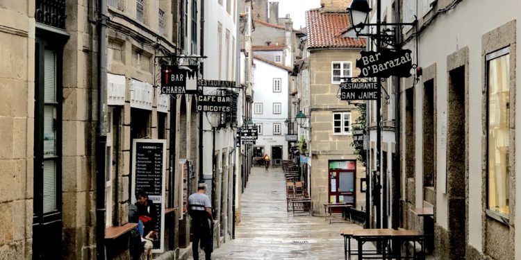 La lluvia en Santiago de Compostela