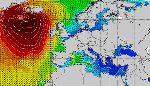 Vientos de fuerza 8 y olas de 6 metros ponen en alerta naranja las Rías Baixas